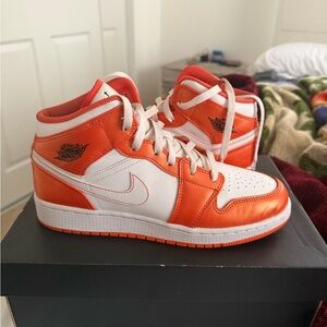 Nike Women's Orange and White Sneakers